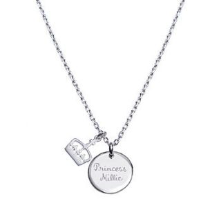 little princess silver charm necklace by merci maman