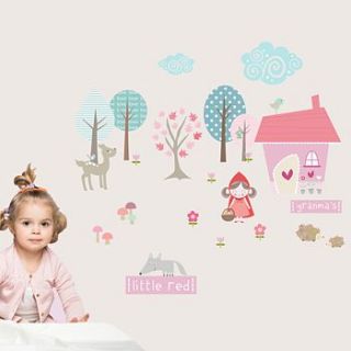 little red riding hood fabric wall stickers by littleprints