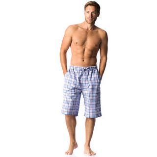 men's checked pyjama shorts by pj pan pyjamas