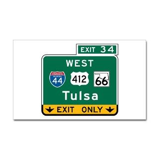 Tulsa, OK Highway Sign Rectangle Decal by worldofsigns