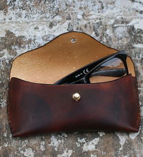 handmade leather glasses case by ksleathercraft