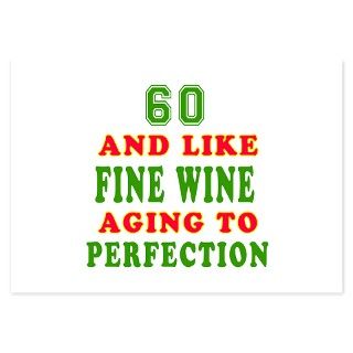 Funny 60 And Like Fine Wine Birthday Invitations by EuroTeez