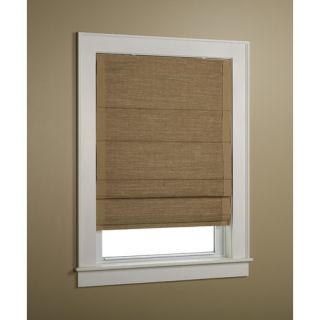 Woven Cane Paper Insulated Roman Shade with Border