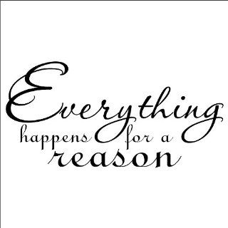 Everything happens for a reason wall saying vinyl lettering art decal quote sticker home decal   Wall Decor Stickers