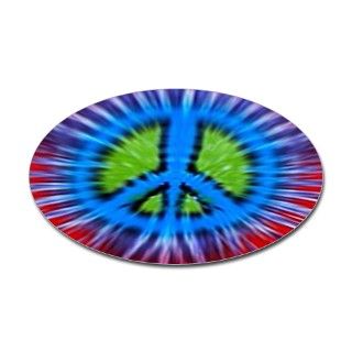 Tie Dye Peace Sign Oval Decal by scottoons