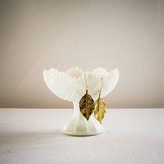 gold leaf earrings by eka