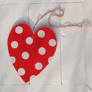 wooden heart hand painted decoration by half an acre