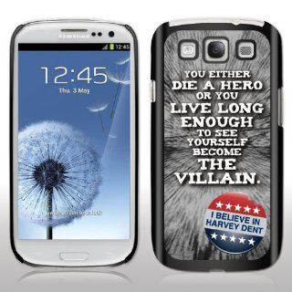 Samsung Galaxy S3 Case  The Dark Knight   Movie Quote   "You either die"   Black Protective Hard Case Cell Phones & Accessories