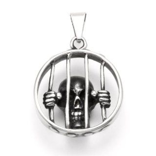Stainless Steel Breaking Out of Jail Skull Pendant Pendant Necklaces Jewelry