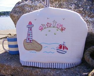 personalised cornish harbour tea cosy by pipany