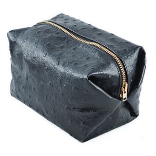 ostrich print leather cosmetic purse by n'damus london