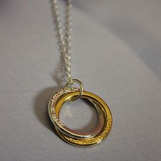 personalised interlinking necklace with gold by posh totty designs boutique