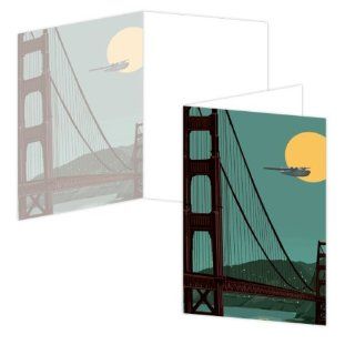ECOeverywhere San Fran Clipper Boxed Card Set, 12 Cards and Envelopes, 4 x 6 Inches, Multicolored (bc12103)  Blank Postcards 