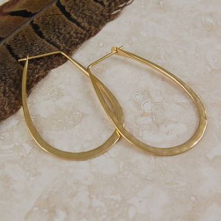 battered gold small oval hoop earrings by otis jaxon silver and gold jewellery