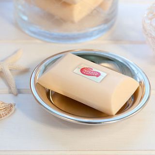 silver monogram soap dish with feet by jodie byrne