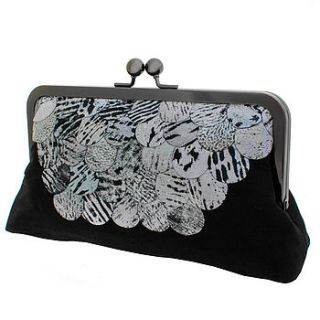 black and silver metallic clutch handbag by black cactus london