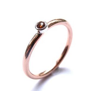champagne diamond rose gold ring by kirsty taylor jewellery