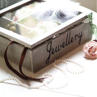 antiqued vintage style jewellery box by this is pretty
