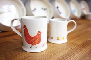 chicken and egg mug by fenella smith