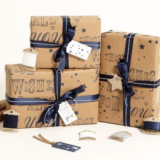 recycled 'these wishes' brown wrapping paper by sophia victoria joy
