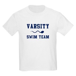 Varsity Swim Team Kids T Shirt by madcapstudios