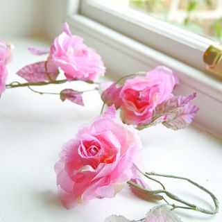 vintage pink rose garland by dibor