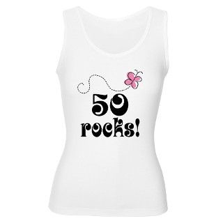 Cute 50 Rocks 50th Birthday Womens Tank Top by mainstreetshirt