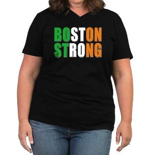 Irish Boston Pride Womens Plus Size V Neck Dark T by BostonPrideGifts