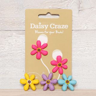 colourful daisy ear phone earrings clips by red berry apple