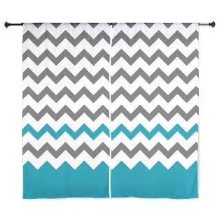 Teal Blue and Grey Curtains by doodles_design