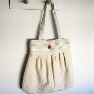 olive knitting bag linen and silk by lily button treasures