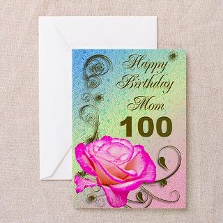 100th birthday card for mom, Elegant rose Greeting by SuperCards
