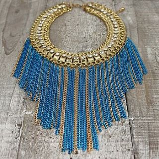 gold collar tassle necklace by my posh shop