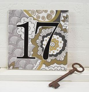 house number ceramic sign contemporary floral by tilliemint loves