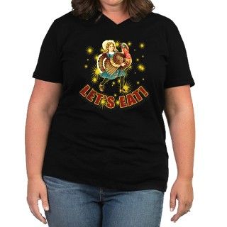 Thanksgiving Humor Lets Eat Womens Plus Size V N by scarebaby