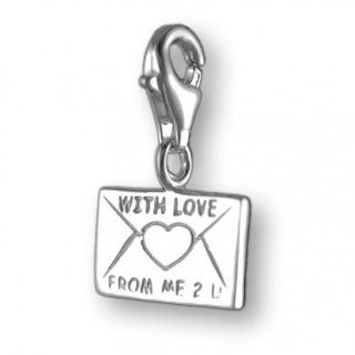 MELINA Charms clip on pendant love letter sterling silver 925 Jewelry