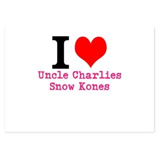 I Love Uncle Charlies Snow Kones Flat Cards by UncleCharliesCrazyTShirts