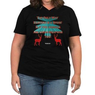 Anti Hunting Womens Plus Size V Neck Dark T Shirt by birdmanstore