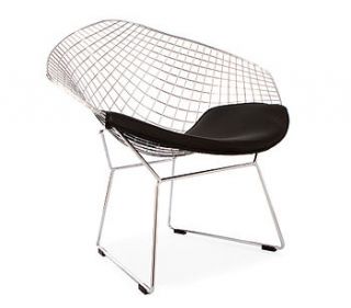 black chrome retro bertoia style mesh chair by ciel