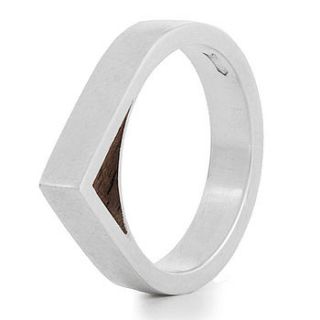 'new edge' silver and wood ring by shiruba tree