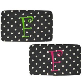 Black Wallets Monogram Letter F Pink   Mainstreet Collection