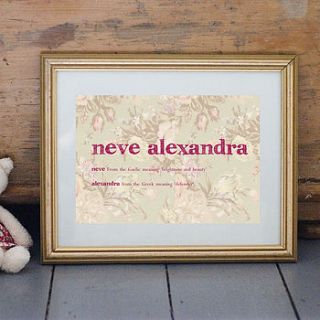 child's name print by little pieces
