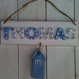personalised beach hut plaque by i love vera