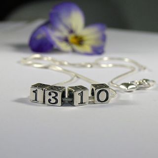 silver special date necklace by seahorse