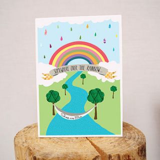 'somewhere over the rainbow' card by felt mountain studios