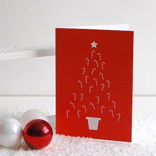 candy cane christmas tree card by polar