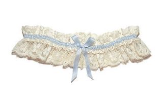 tianna vintage lace something blue wedding garter by lovebysusie