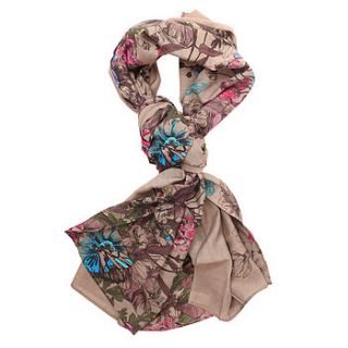 cordelia floral printed scarf violet & sage by stasia