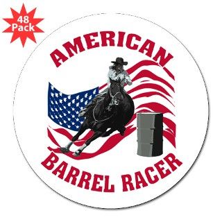American Barrel Racer 3" Lapel Sticker (48 pk by CustomDesignCentral