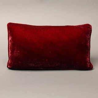 rectangular velvet cushion by cream cornwall